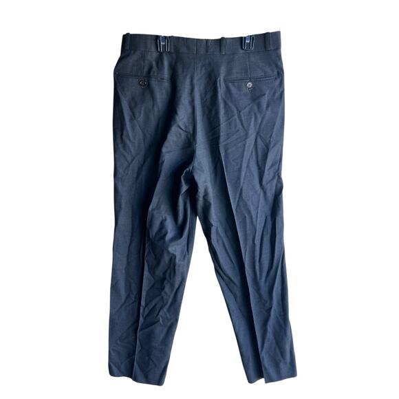 Super 100's Triple Pleats Men's 33X28.5 Gray Trousers 100% Wool Slacks Pants - Picture 2 of 7